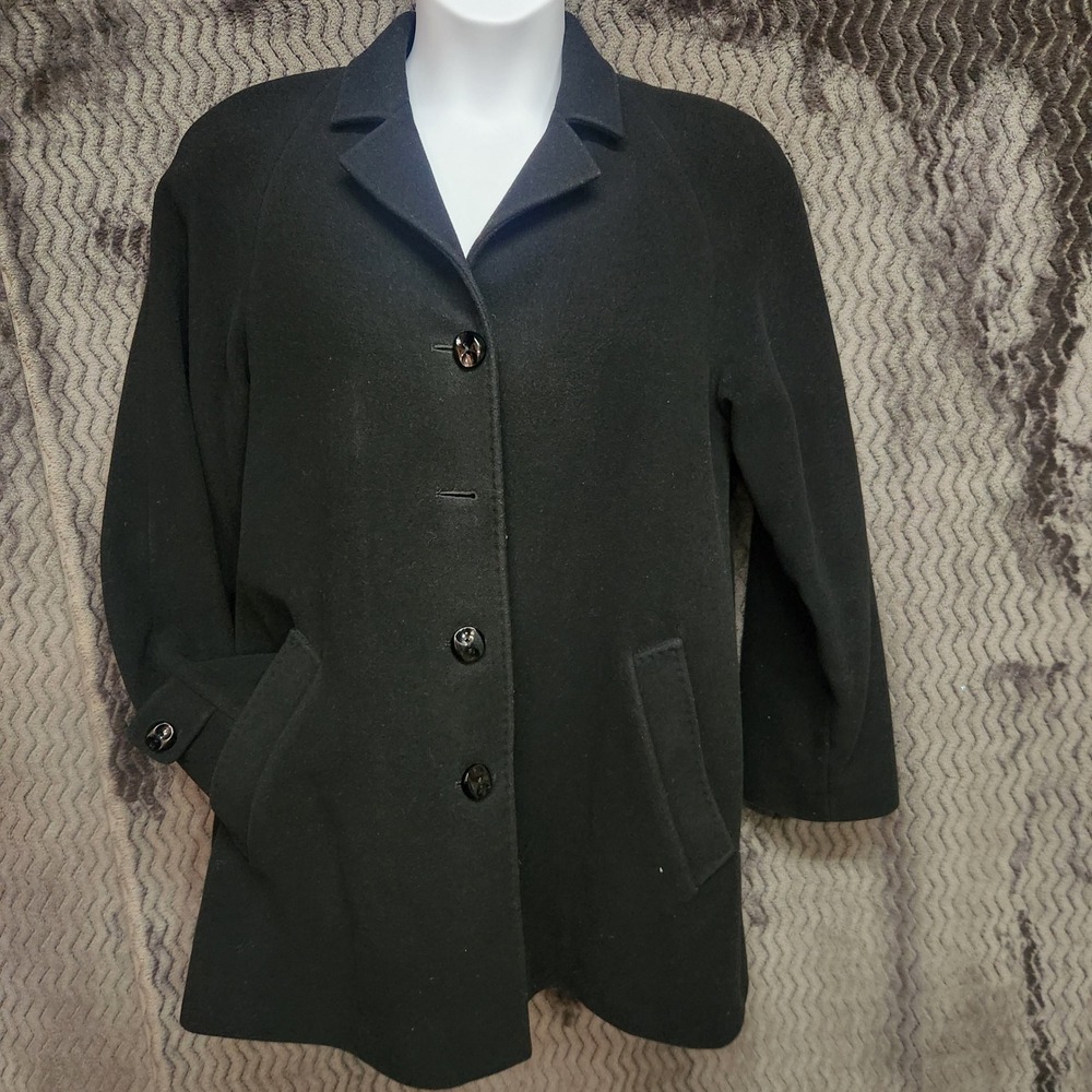 Pendleton Coat Womens 6 Wool Cashmere Black Quiet Luxury Minimalist READ‎